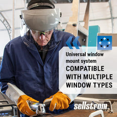 Sellstrom Advantage Face Shield - Lightweight Mask with Crown & Ratchet Headgear, for Work, Grinding, Cutting - ANSI Z87.1 - Clear Uncoated Polycarbonate Window