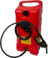 Scepter Duramax Flo ’N Go 14 Gallon Gas Caddy, 53 Liter Portable Fuel Tank and Fuel Transfer Pump with 10-Foot Hose for Lawn Mower, Farm, Marine, Commercial, and Home Use, Red