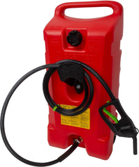 Scepter Duramax Flo ’N Go 14 Gallon Gas Caddy, 53 Liter Portable Fuel Tank and Fuel Transfer Pump with 10-Foot Hose for Lawn Mower, Farm, Marine, Commercial, and Home Use, Red