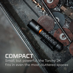 NEBO Torchy 2K Rechargeable Pocket Flashlight | 2000 Lumen Rechargeable Pocket Flashlight, 5 LED Light Modes, Water & Impact Resistant for Camping, Hunting, Hiking