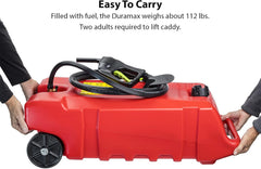 Scepter Duramax Flo ’N Go 14 Gallon Gas Caddy, 53 Liter Portable Fuel Tank and Fuel Transfer Pump with 10-Foot Hose for Lawn Mower, Farm, Marine, Commercial, and Home Use, Red