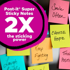 Post-it Super Sticky Notes, 8 Sticky Note Pads, 6 x 4 in., Ideal for Organization in Your Dorm, Home or Office, Energy Boost Collection