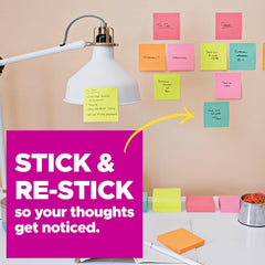 Post-it Super Sticky Notes, 8 Sticky Note Pads, 6 x 4 in., Ideal for Organization in Your Dorm, Home or Office, Energy Boost Collection