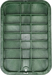 NDS 117BC* 15 in. X 22 in. Rectangular Jumbo Valve Box and Cover, 12 in. Height, Irrigation Control Valve Lettering, Black Box, Green Overlapping Cover, Black/Green